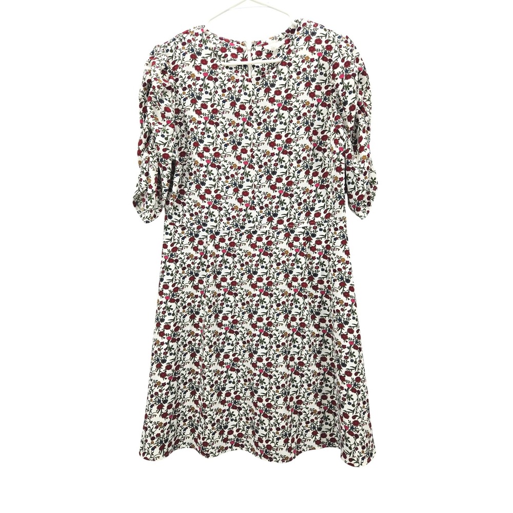 A Loves A Women Cream Red Floral Puff Sleeve Fit & Flare Mini Dress Large